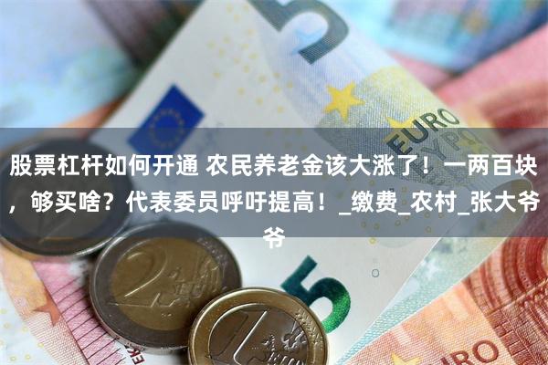 股票杠杆如何开通 农民养老金该大涨了！一两百块，够买啥？代表委员呼吁提高！_缴费_农村_张大爷