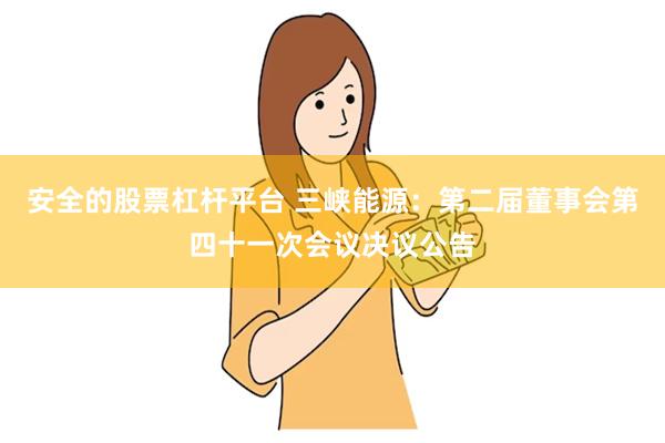 安全的股票杠杆平台 三峡能源：第二届董事会第四十一次会议决议公告